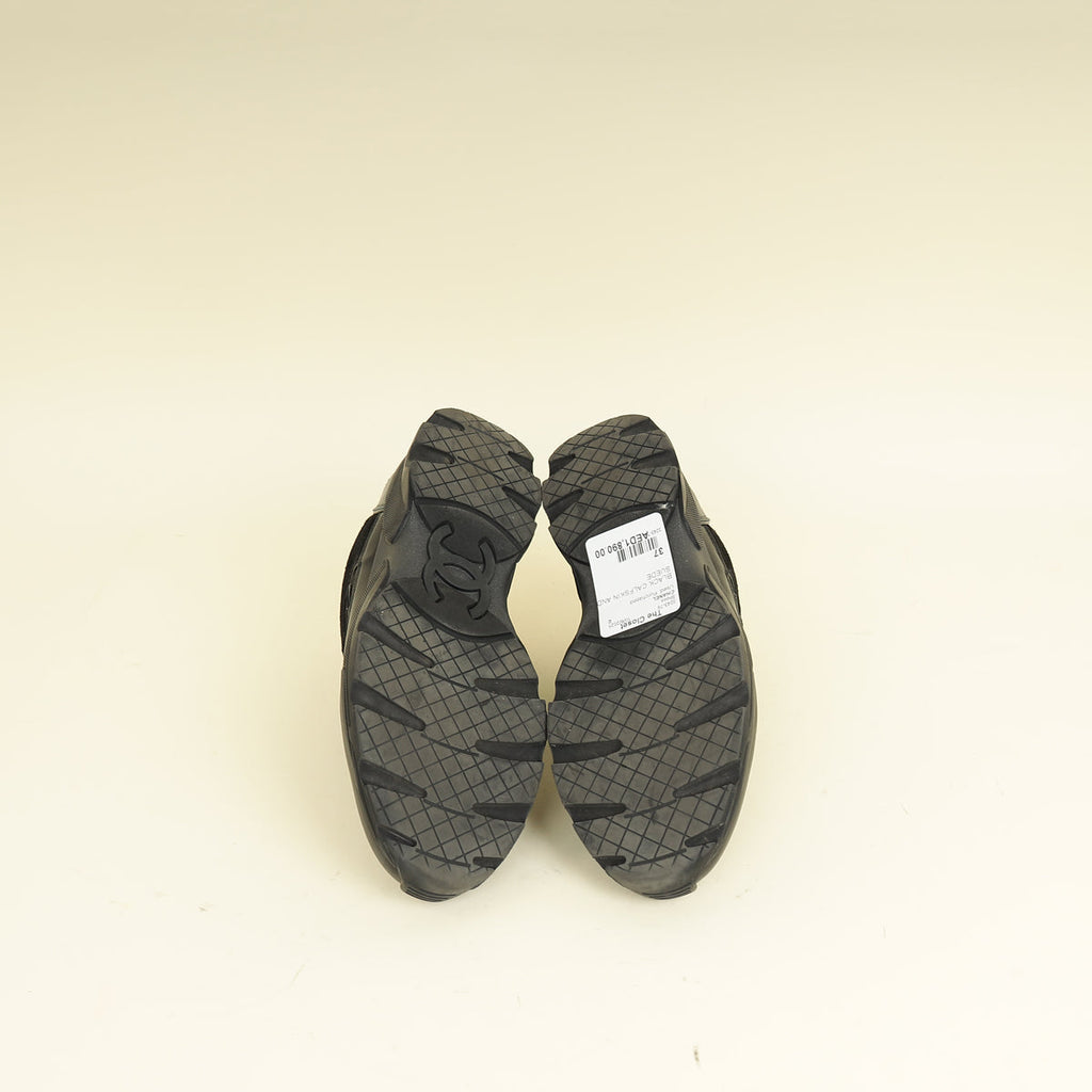 Chanel Black CC Trainer Sneaker 37