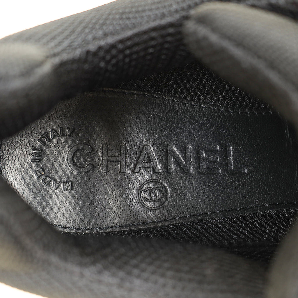 Chanel Black CC Trainer Sneaker 37