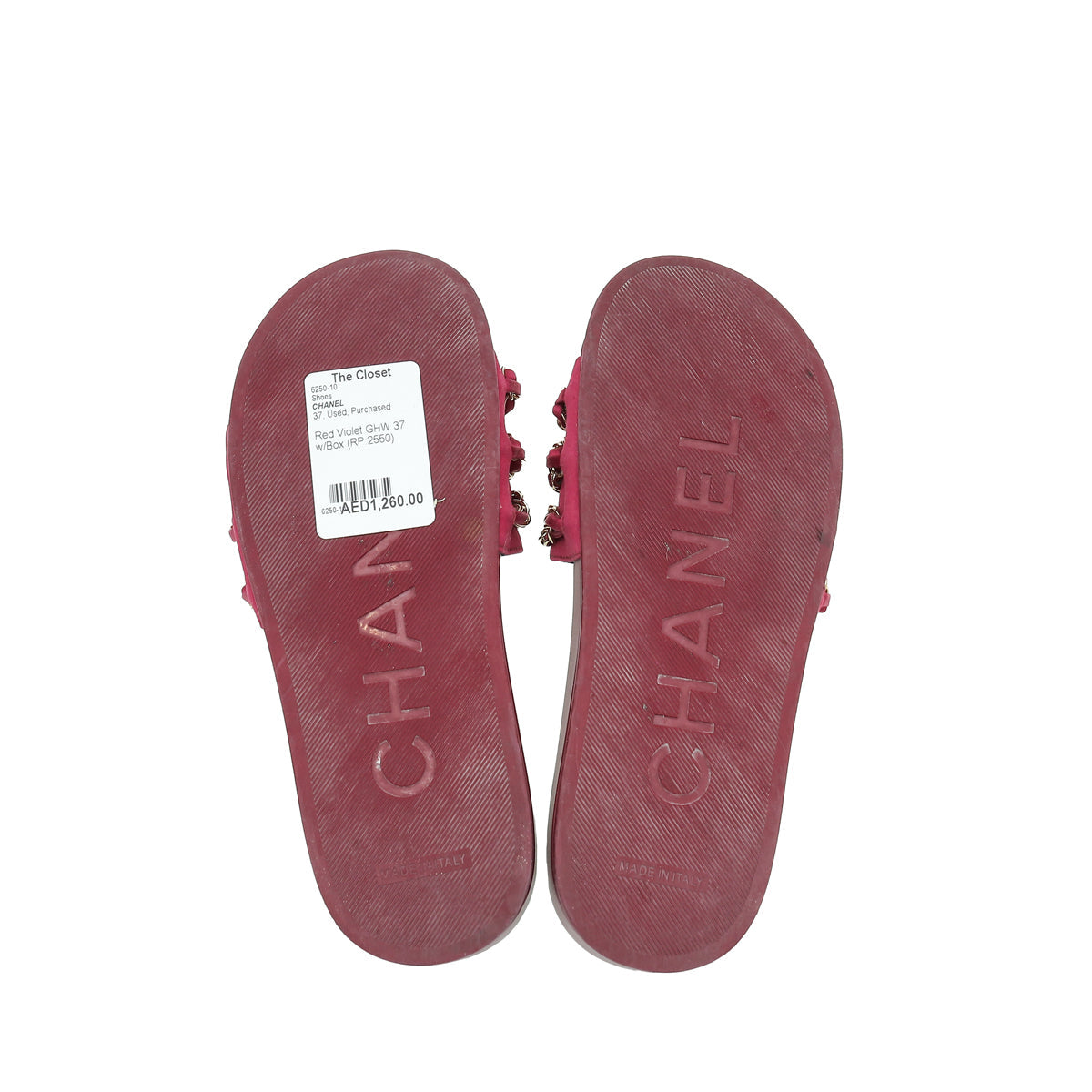 Chanel Bicolor CC Chain Pool Slide Mules 37