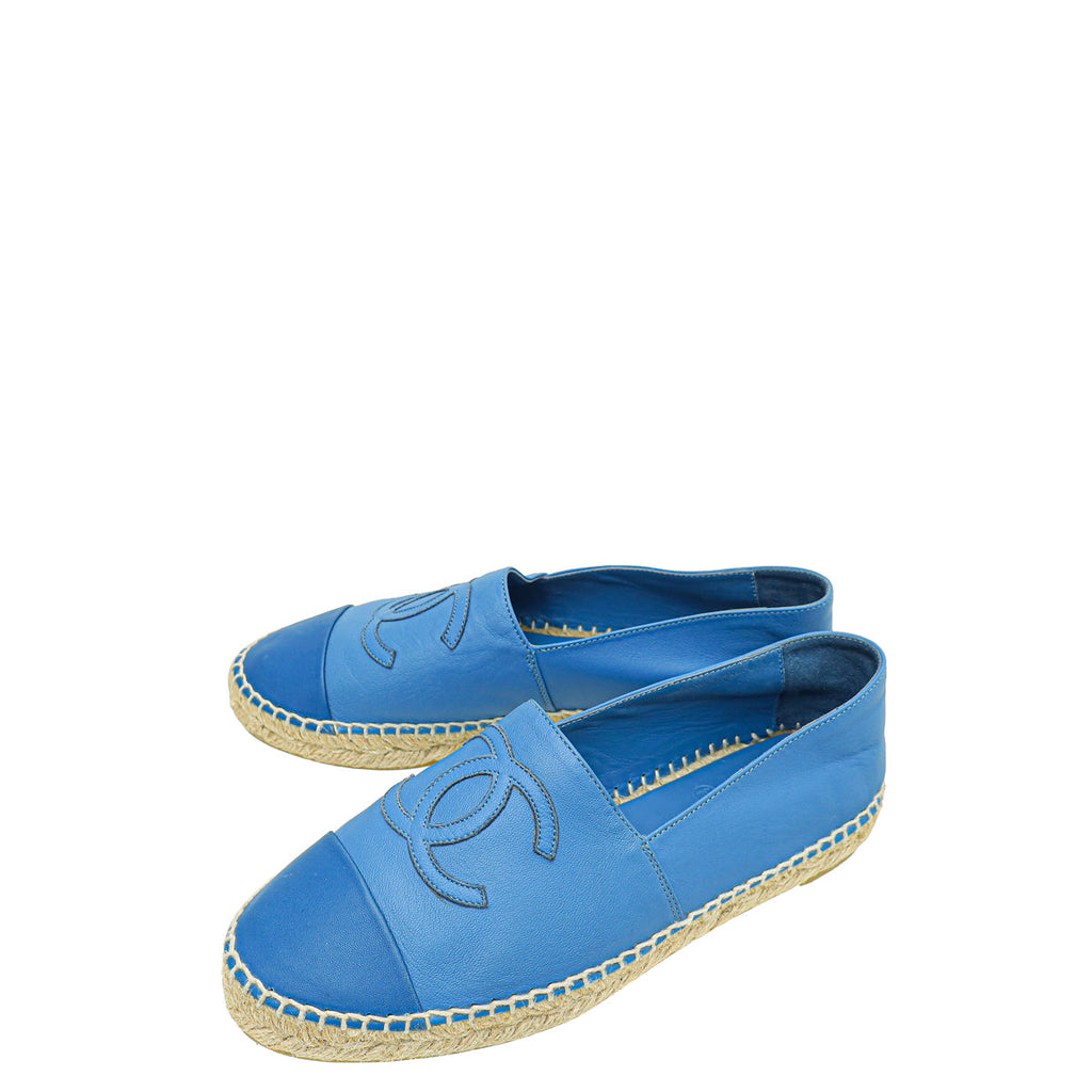 Chanel Blue CC Espadrille 37