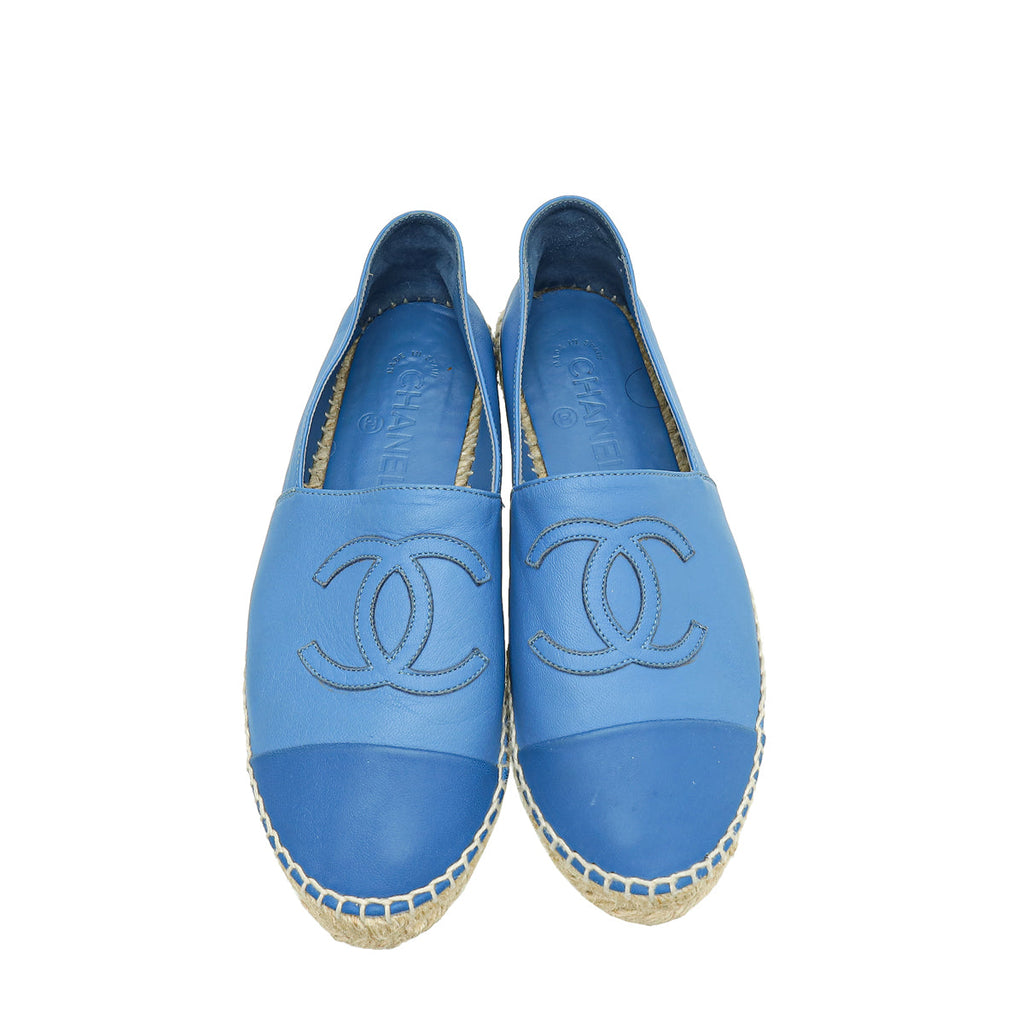 Chanel Blue CC Espadrille 37