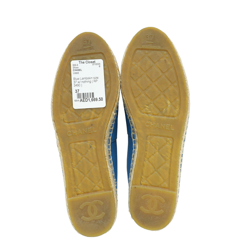 Chanel Blue CC Espadrille 37