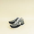 Chanel Grey CC Quilted Trainer Sneakers 38.5