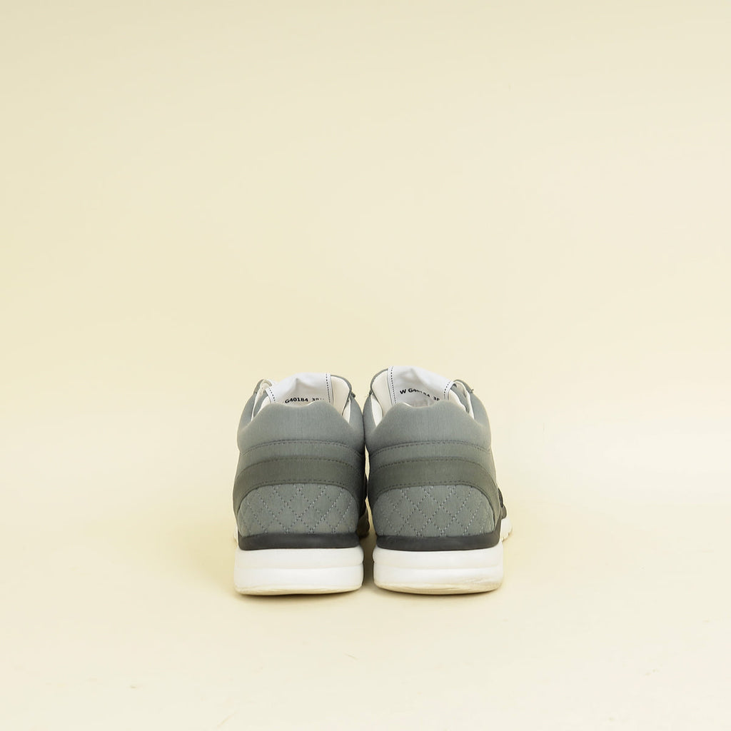 Chanel Grey CC Quilted Trainer Sneakers 38.5