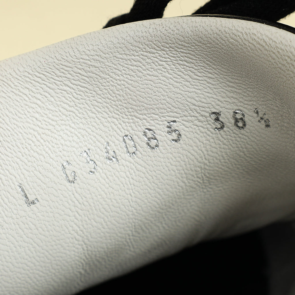 Chanel Black Logo Lace Up CC Low Top Sneakers 38.5