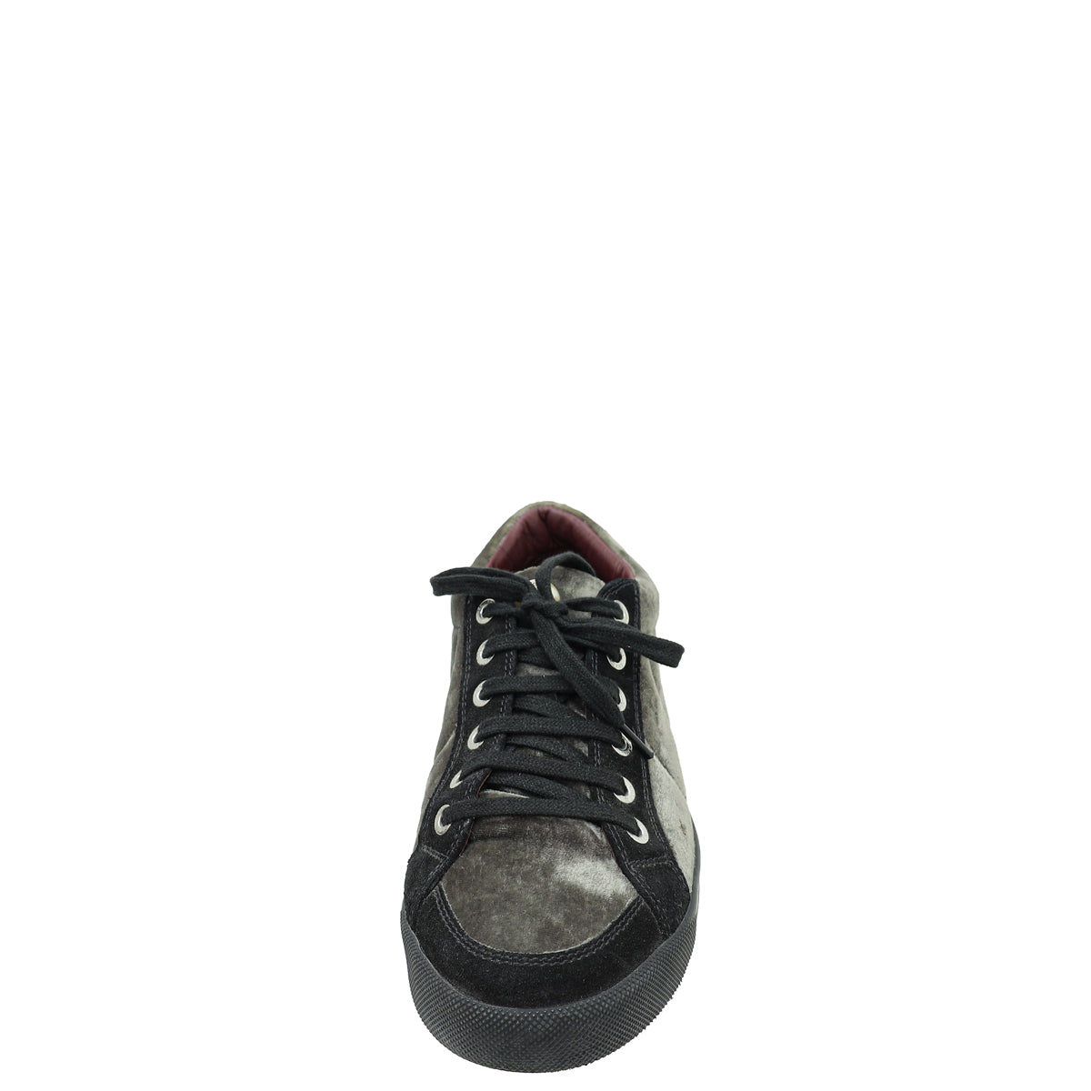 Chanel Bicolor CC Pearl Velvet Suede Lace Up Sneakers 38.5
