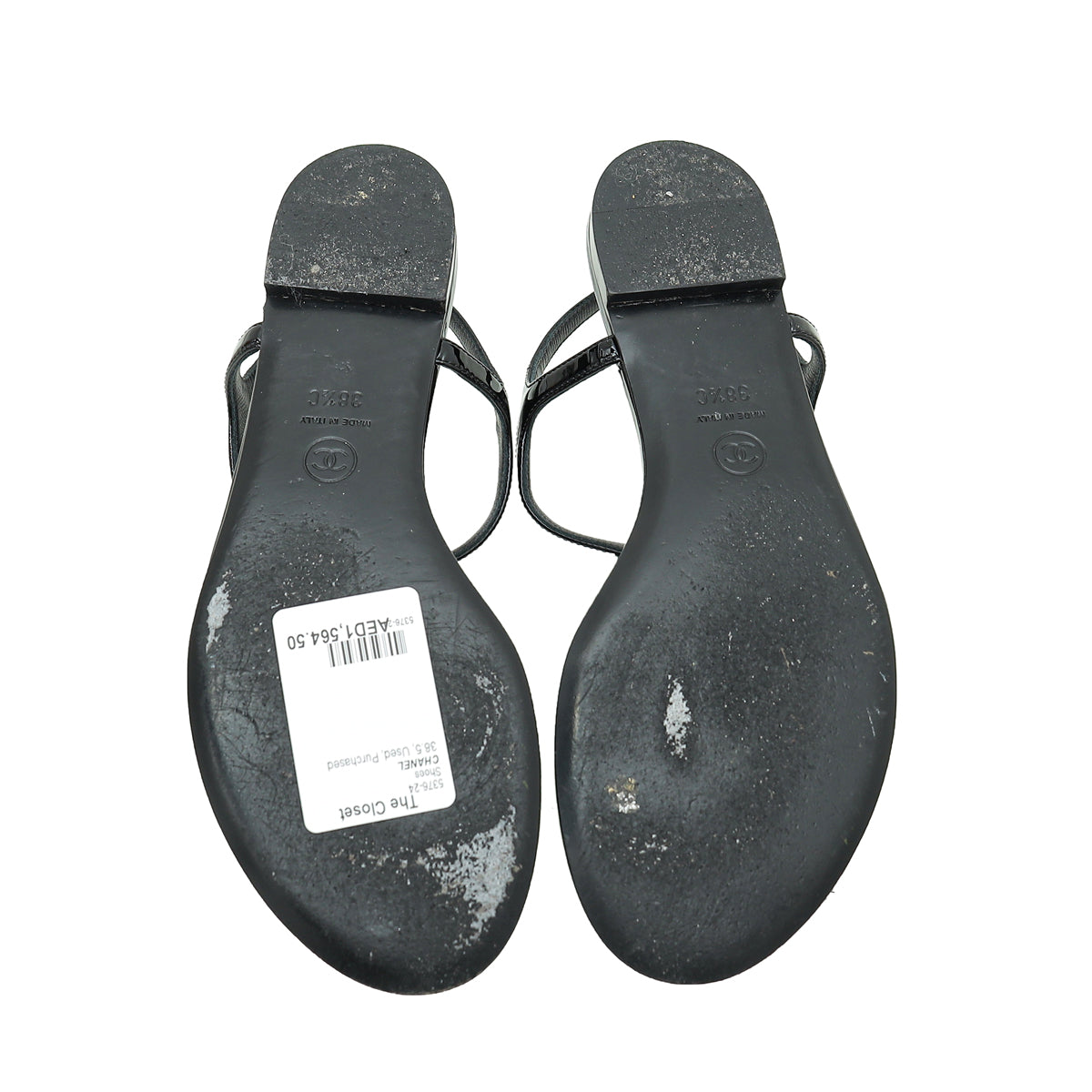 Chanel Bicolor CC Camellia Thong Sandal 38.5