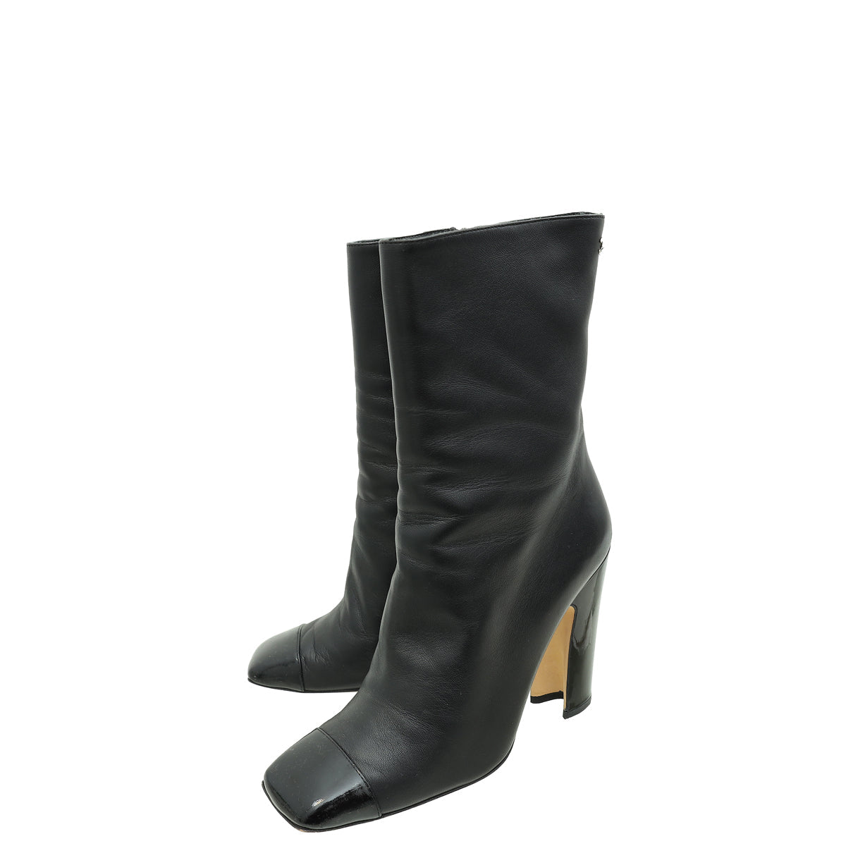 Chanel Black CC Cap Toe Ankle Boot 38.5