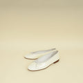 Chanel White CC Cap Toe Flat Ballerina 38