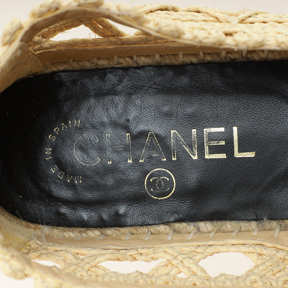 Chanel Bicolor CC Cap Toe Raffia Espadrille 38