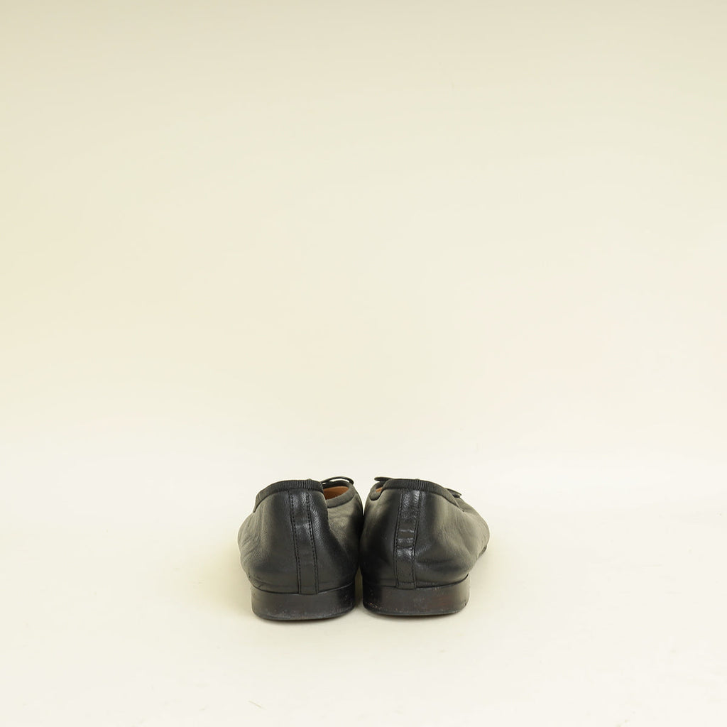 Chanel Black CC Cap Toe Flat Ballerina 38