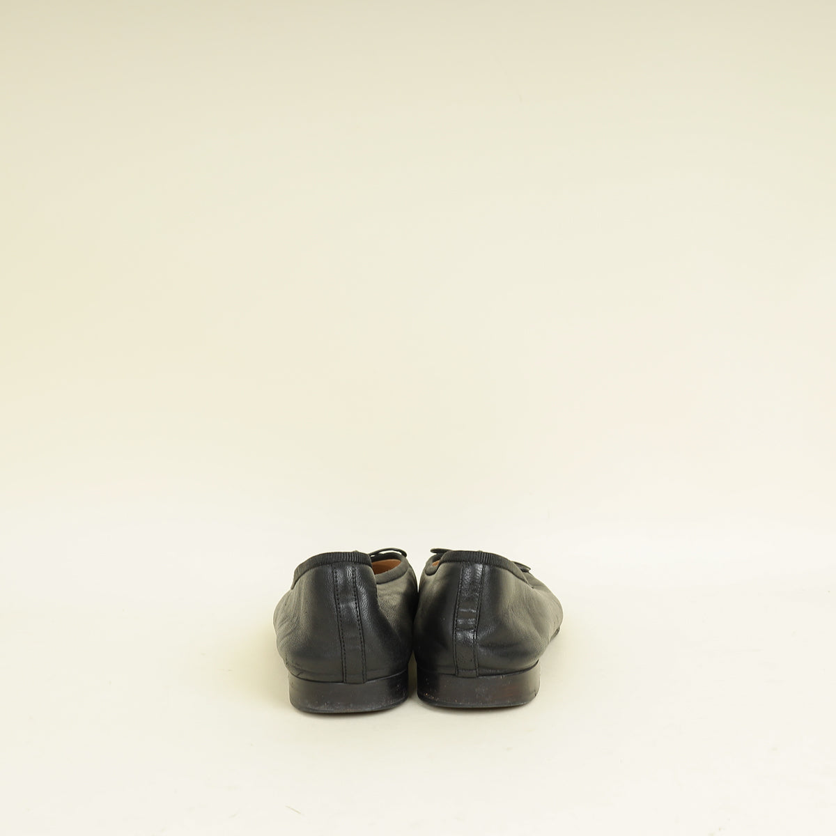Chanel Black CC Cap Toe Flat Ballerina 38