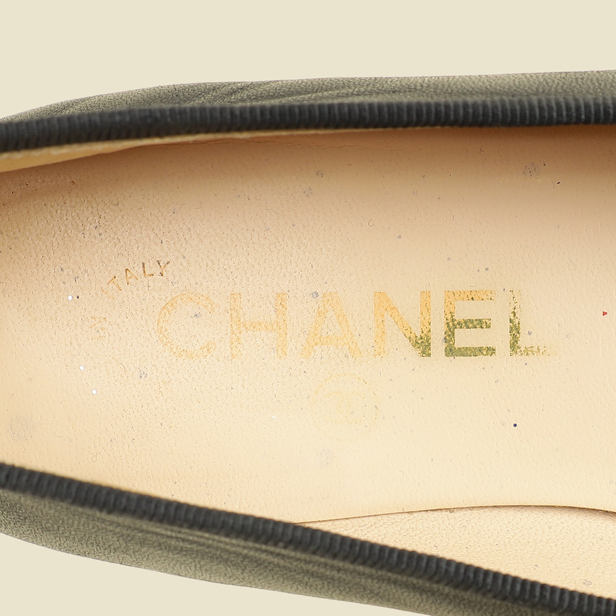 Chanel Black CC Cap Toe Flat Ballerina 38