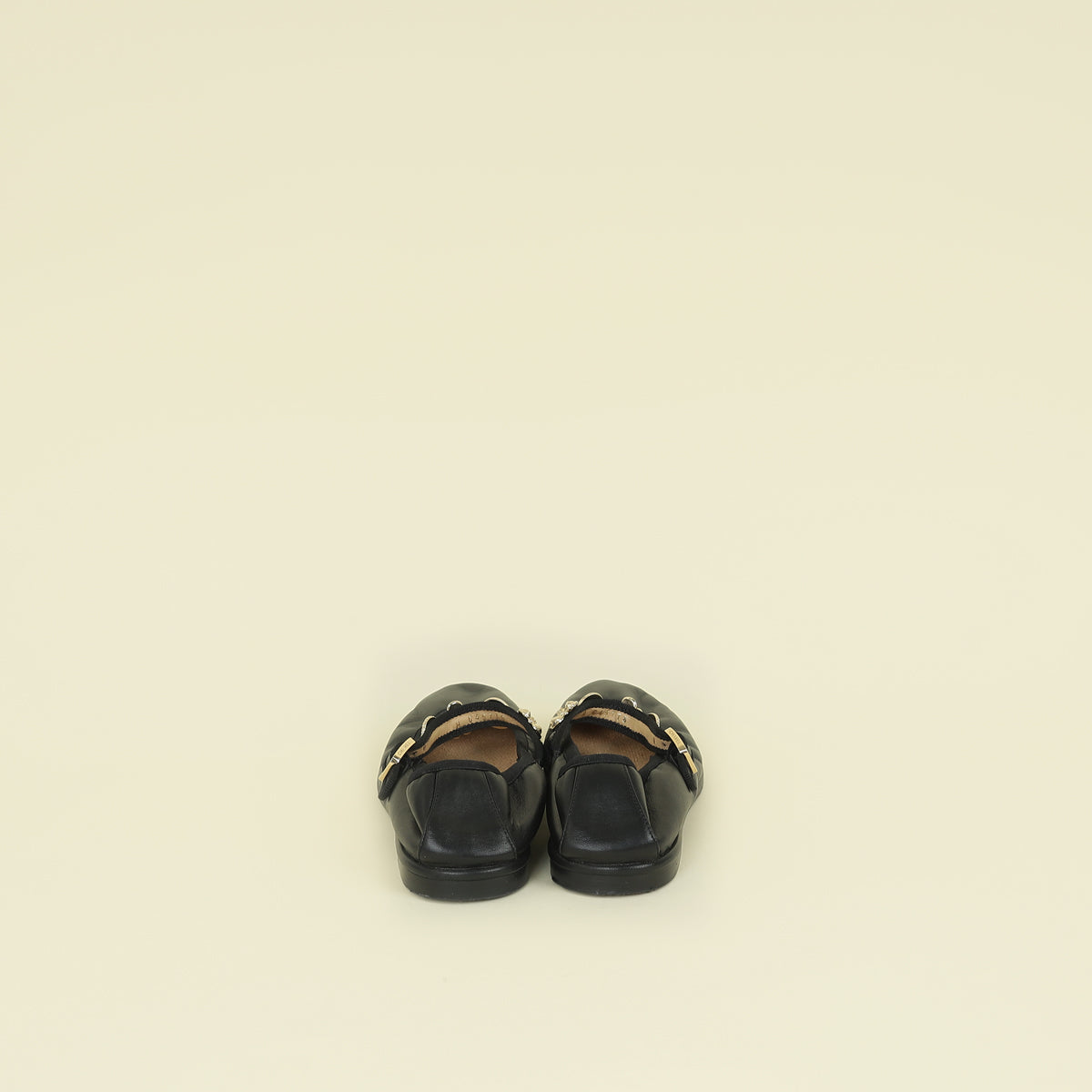 Chanel Black CC Charm Elastic Mary Janes Ballerina 38