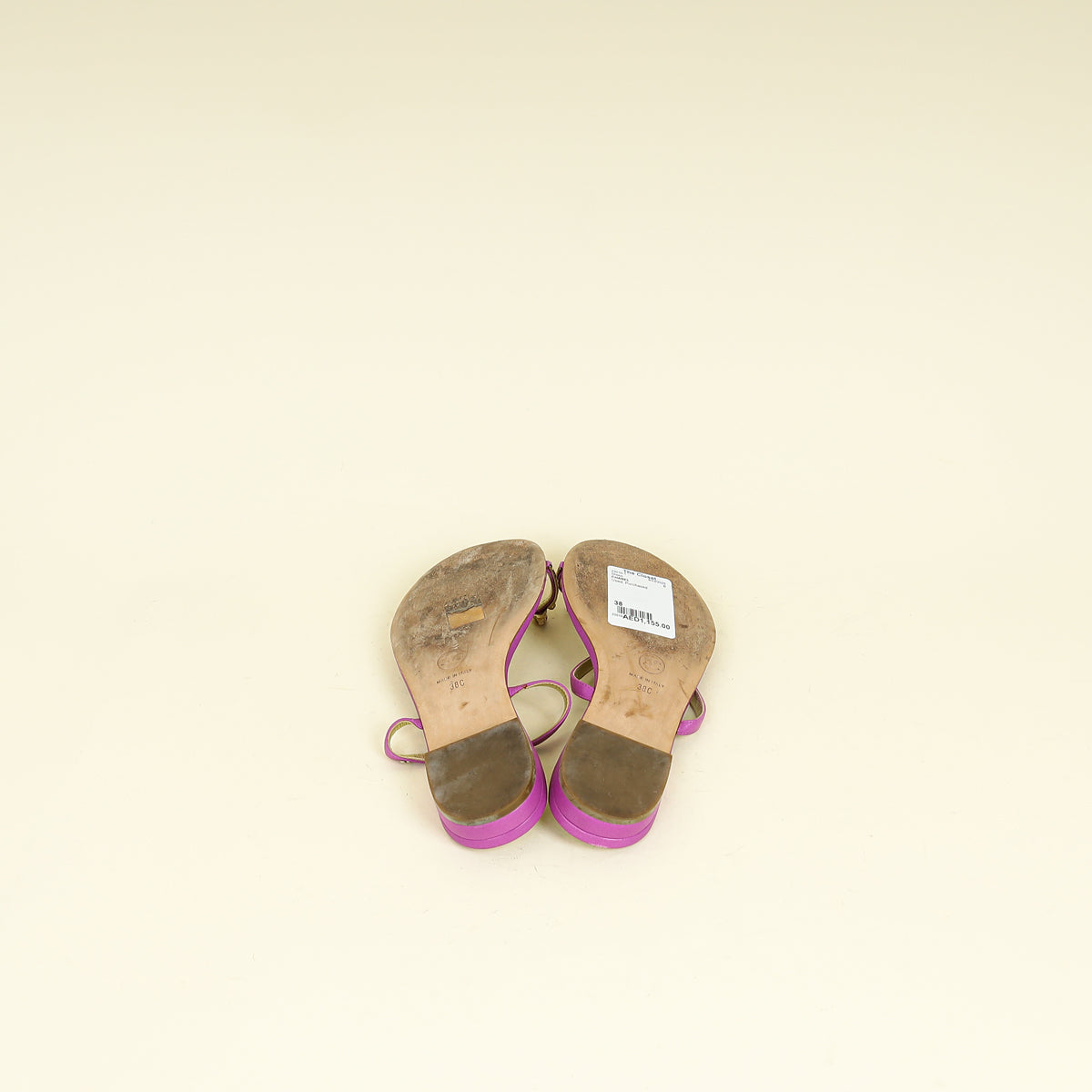 Chanel Purple CC Jeweled Toe Ring Flat Sandal 38