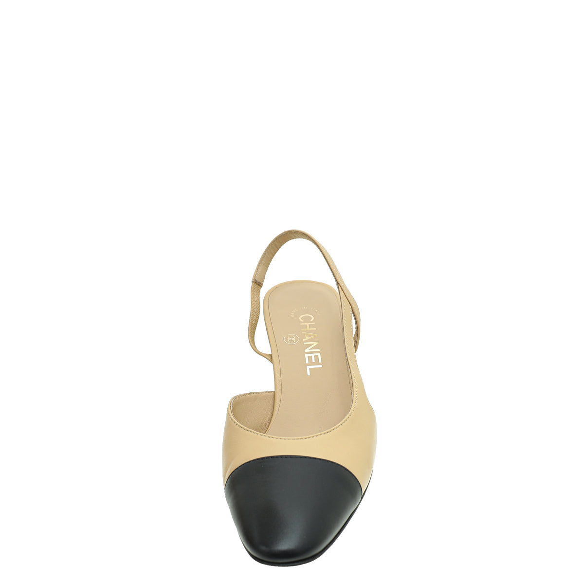Chanel Bicolor CC Cap Toe Slingback 38