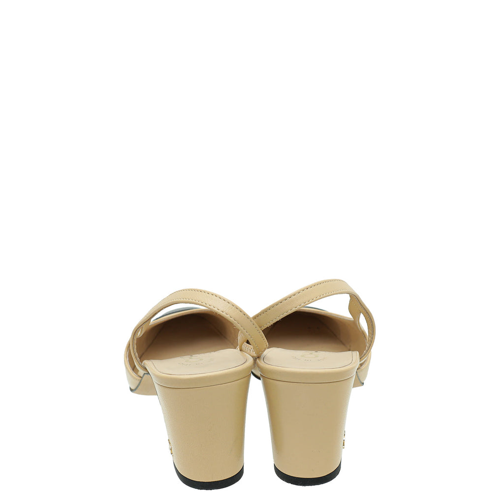 Chanel Bicolor CC Cap Toe Slingback 38