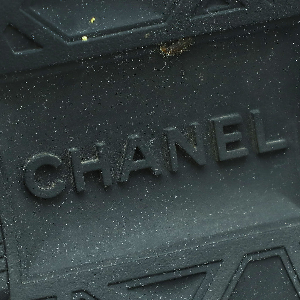 Chanel Black CC Lace Up Sneakers 38