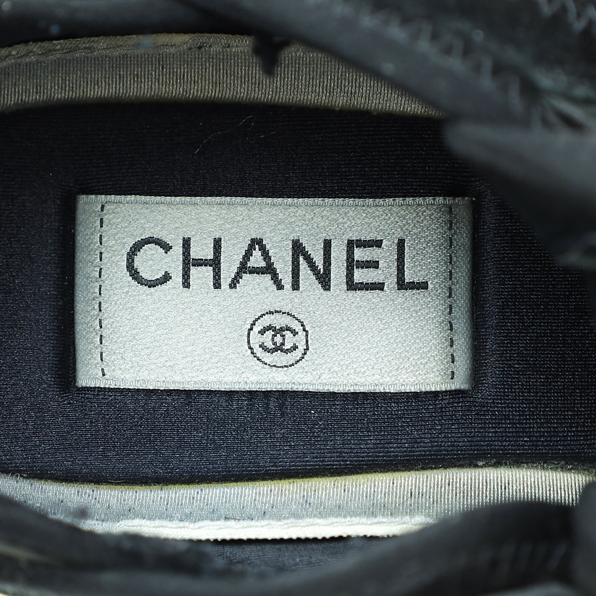 Chanel Black CC Lace Up Sneakers 38