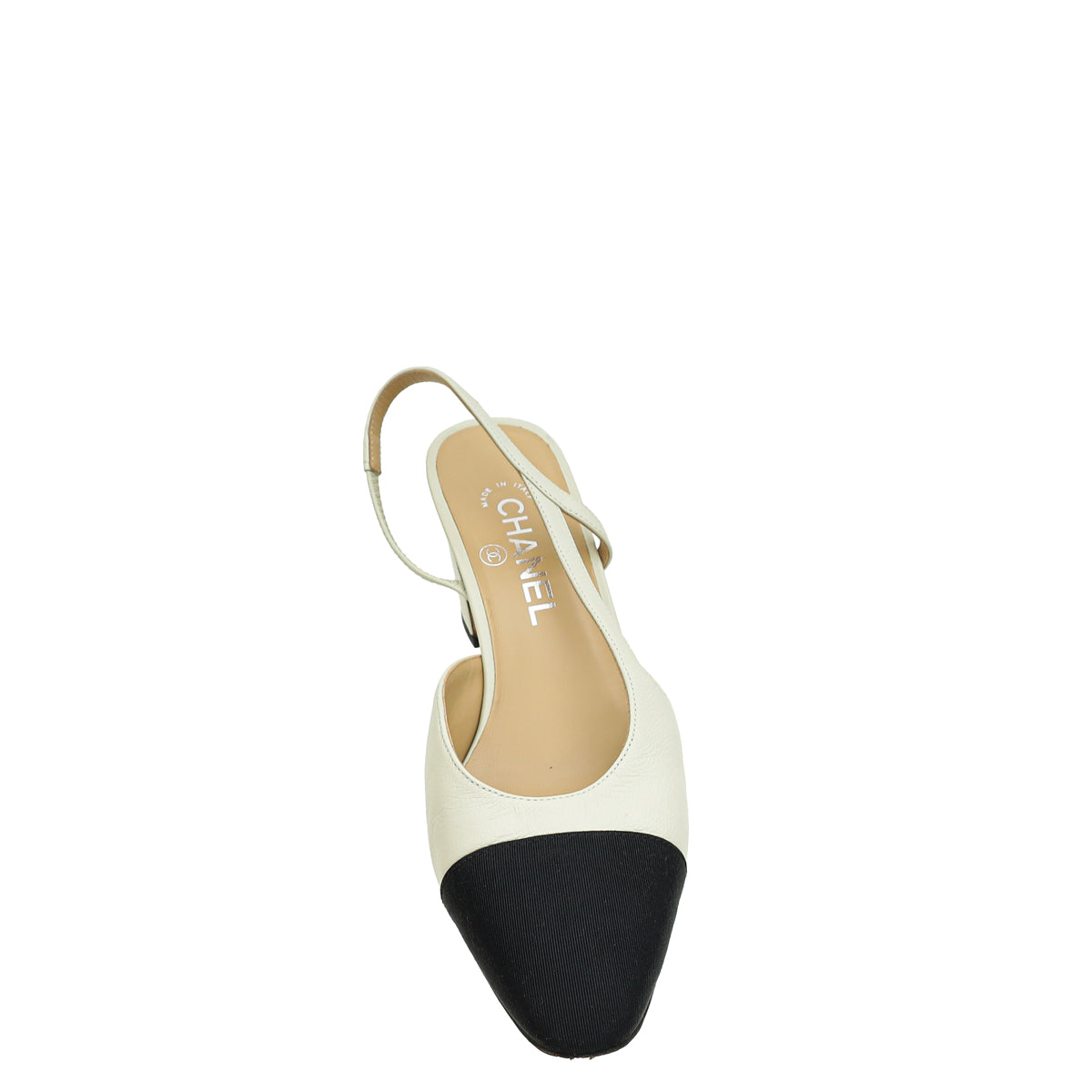 Chanel Bicolor CC Cap Toe Slingback 38