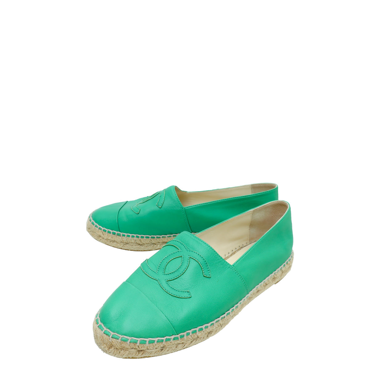 Chanel Green CC Espadrille 38