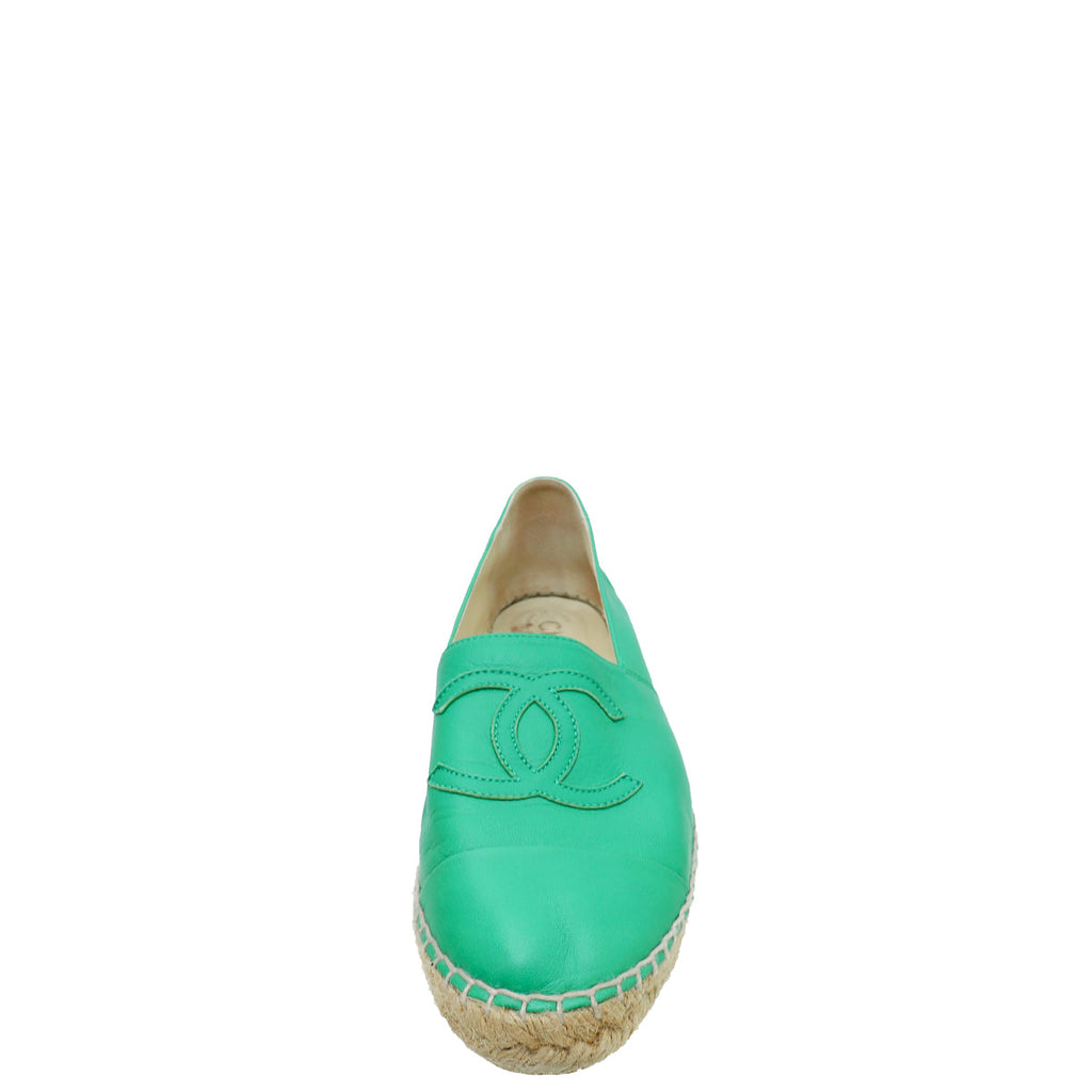Chanel Green CC Espadrille 38