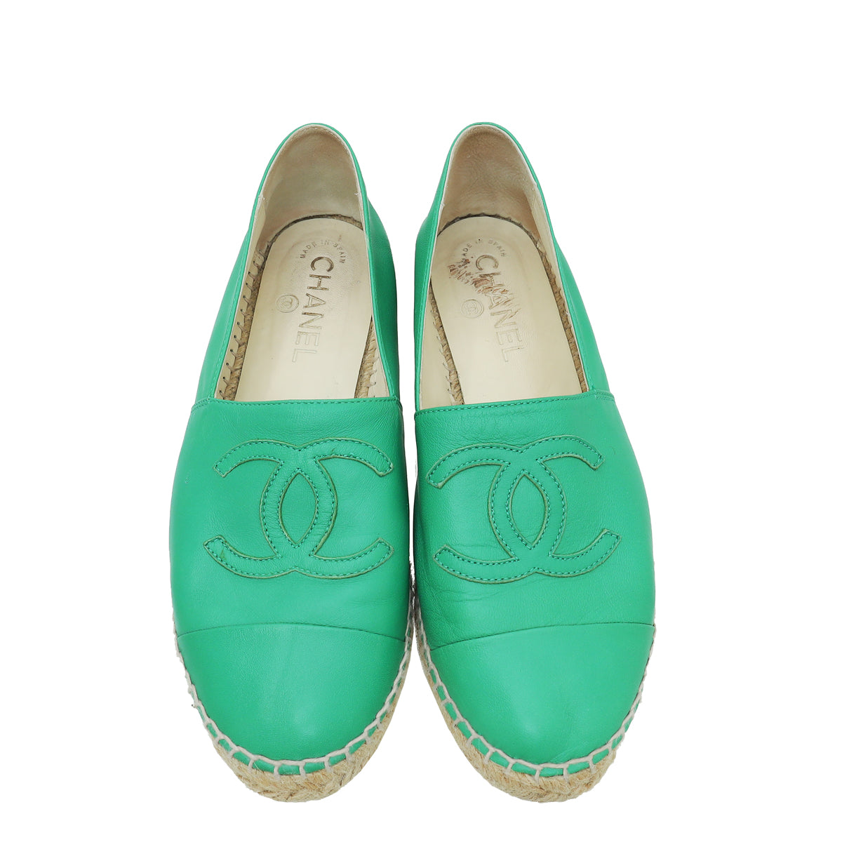 Chanel Green CC Espadrille 38