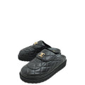 Chanel Black CC Turnlock Mules 38