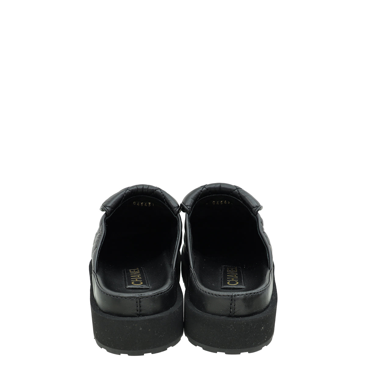 Chanel Black CC Turnlock Mules 38