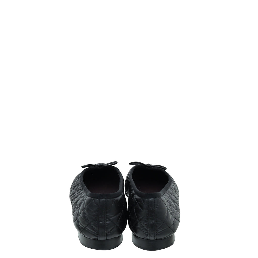 Chanel Black Quilted CC Ballet Flats 39.5
