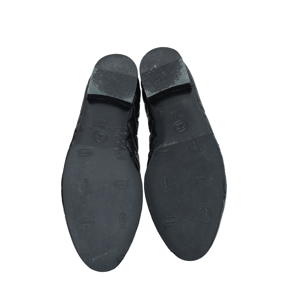 Chanel Black Quilted CC Ballet Flats 39.5