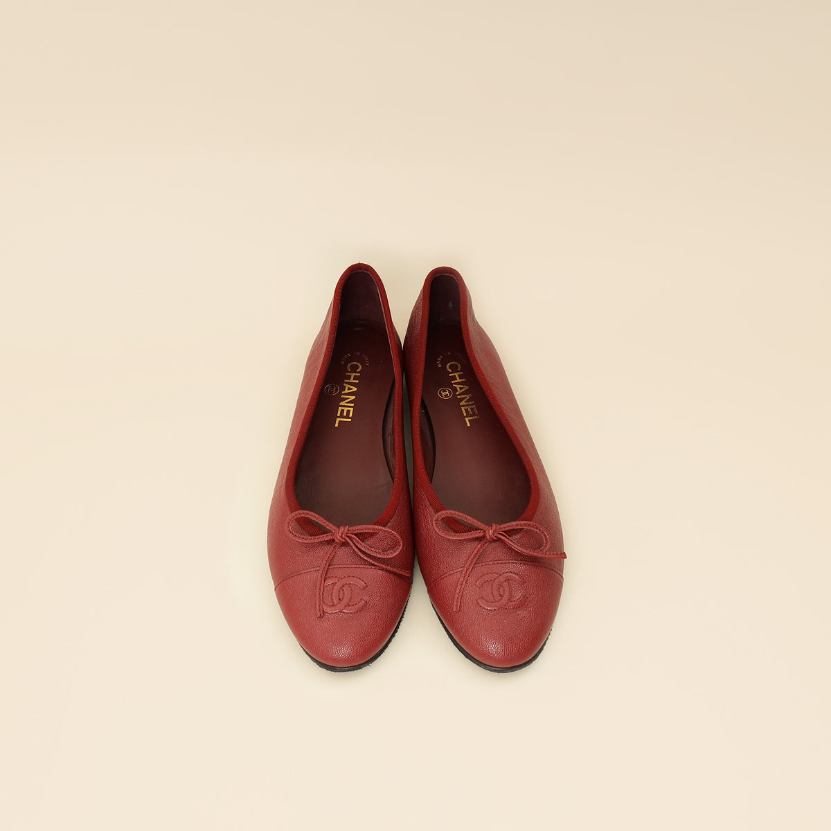 Chanel Dark Red Ballet Flats 39.5