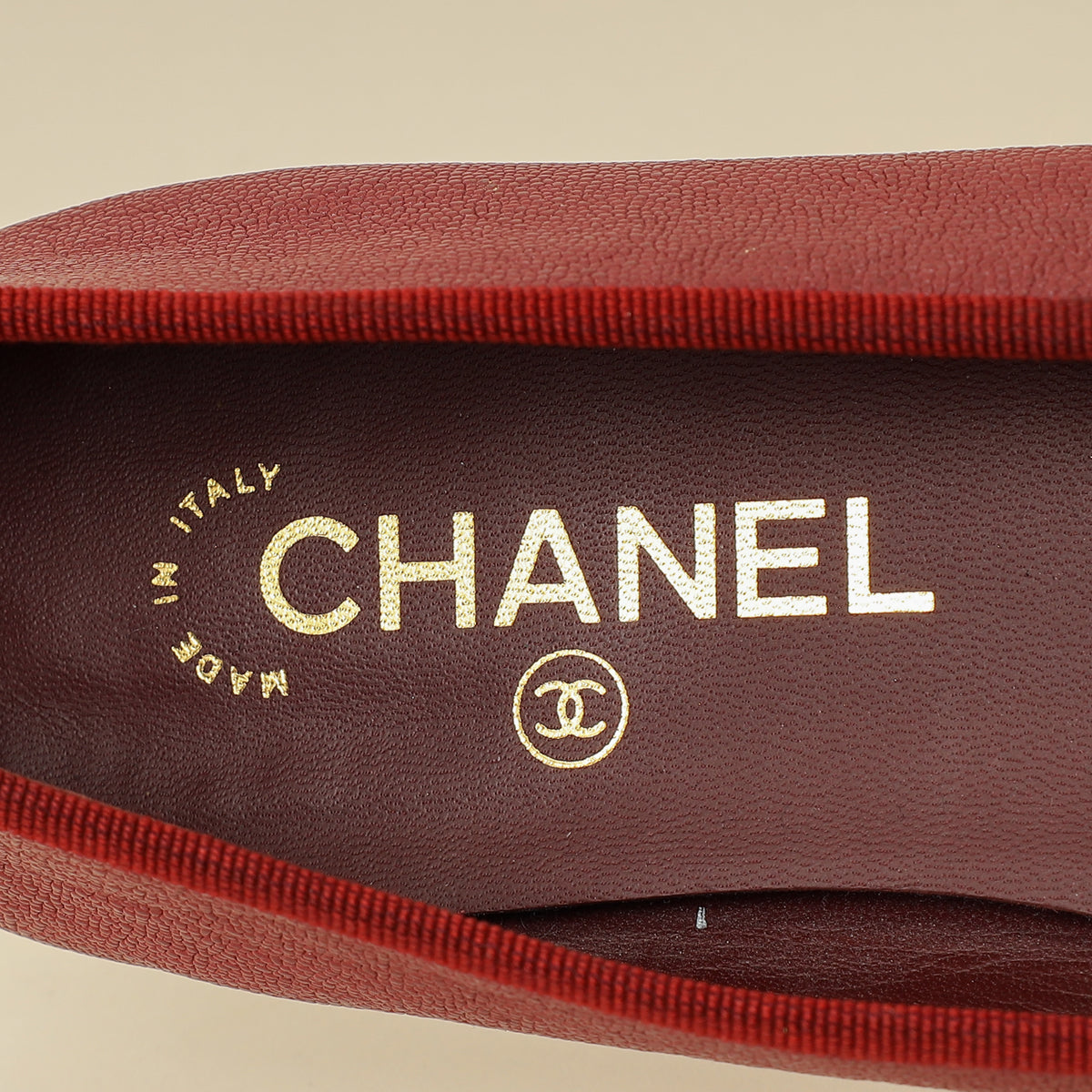 Chanel Dark Red Ballet Flats 39.5