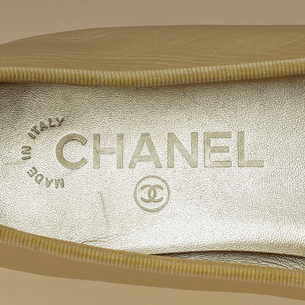 Chanel Metallic Gold Ballet Flats 39.5