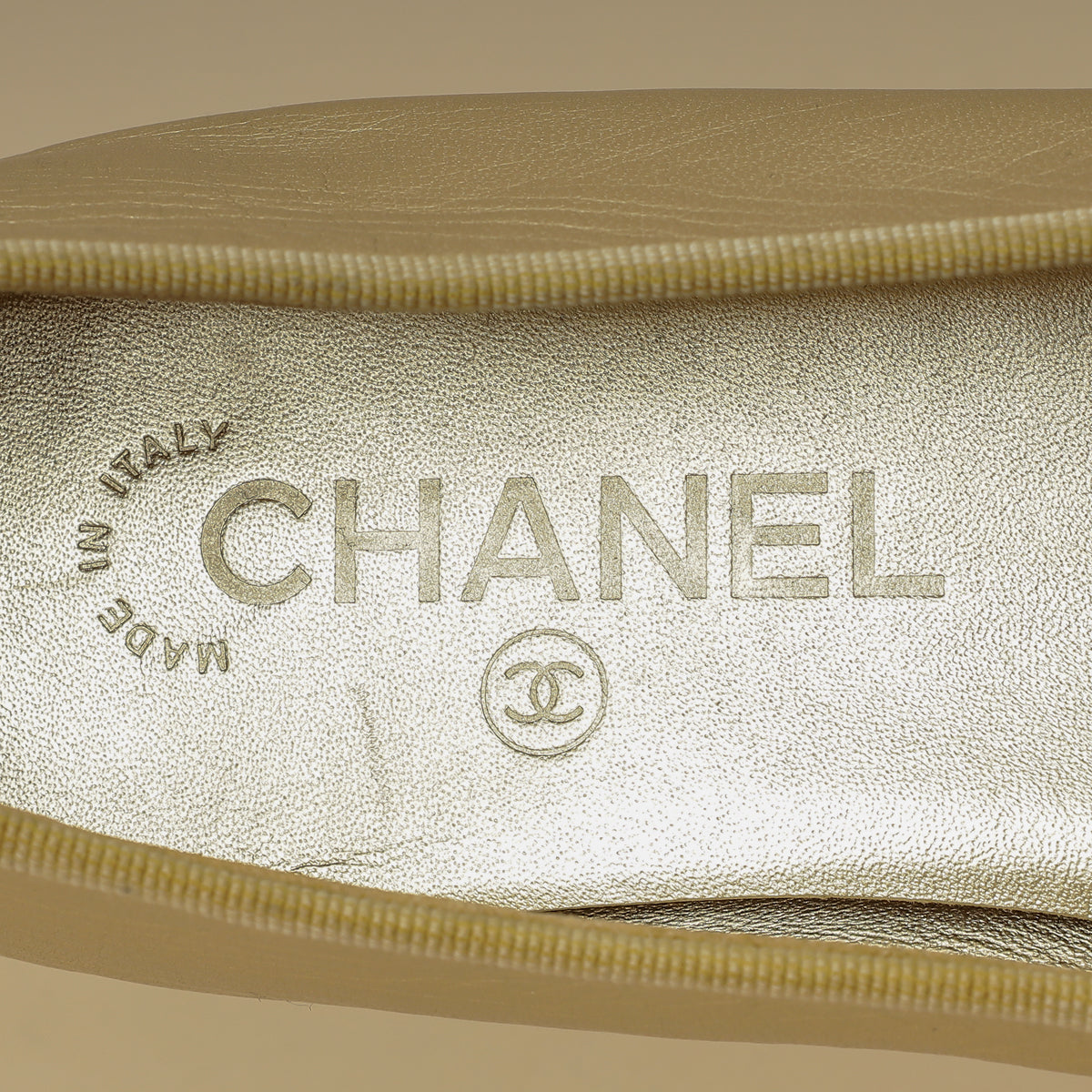 Chanel Metallic Gold Ballet Flats 39.5