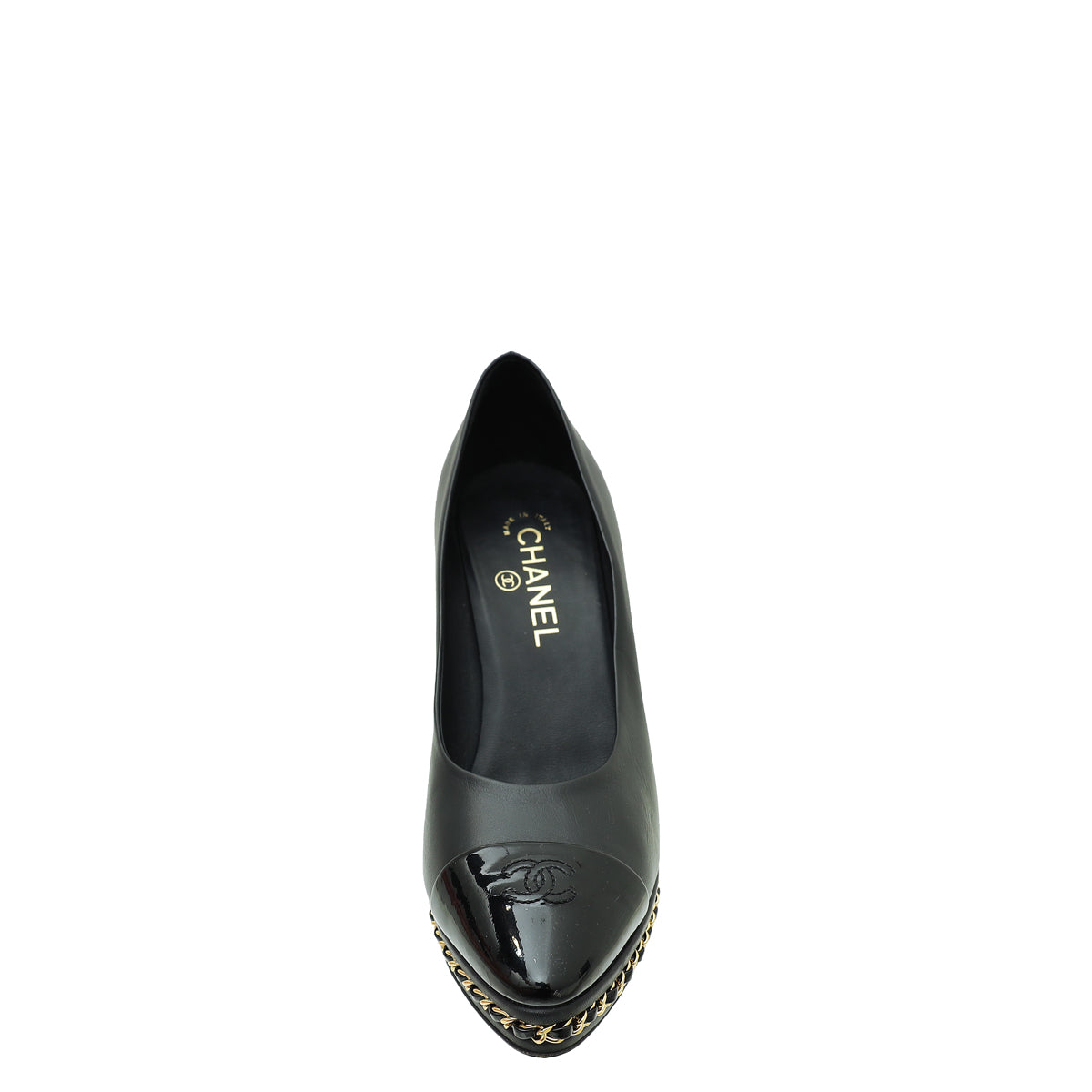 Chanel Black CC Platform Chain Pumps 39.5