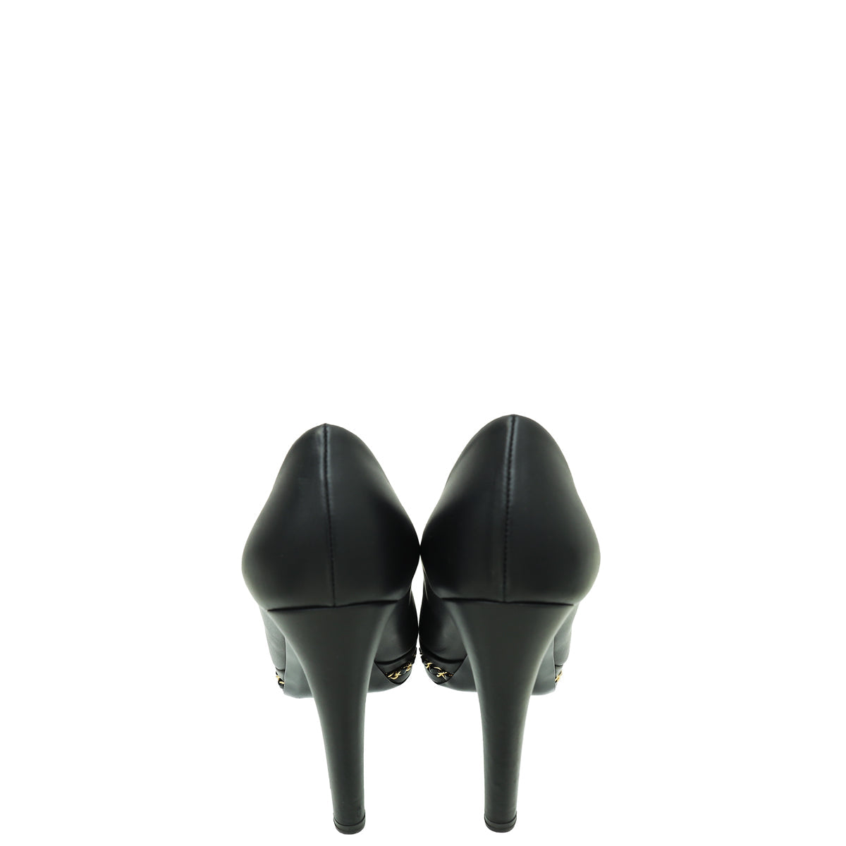 Chanel Black CC Platform Chain Pumps 39.5