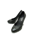 Chanel Black Cap Toe Wavy Heel Pump 39.5