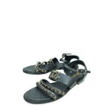 Chanel Black CC Quilted Chain Sandals 39.5