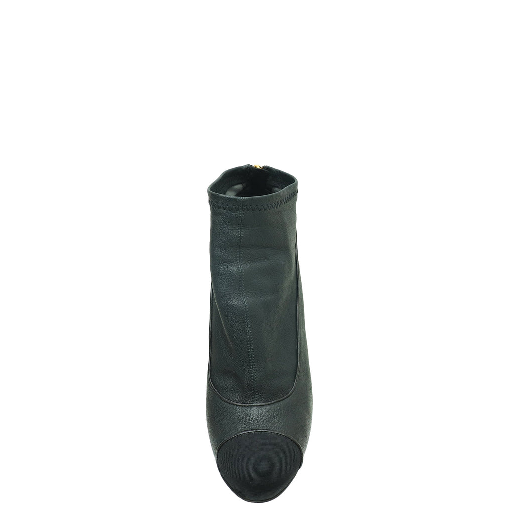 Chanel Black CC Cap Toe Ankle Boot 39.5