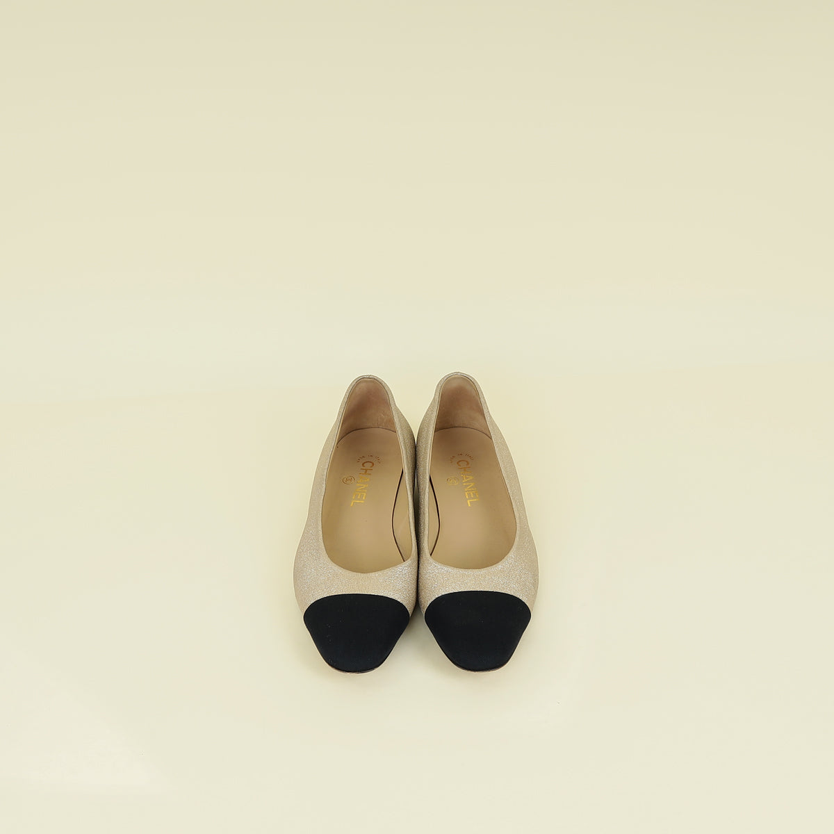 Chanel Bicolor CC Cap Toe Ballerina 39.5