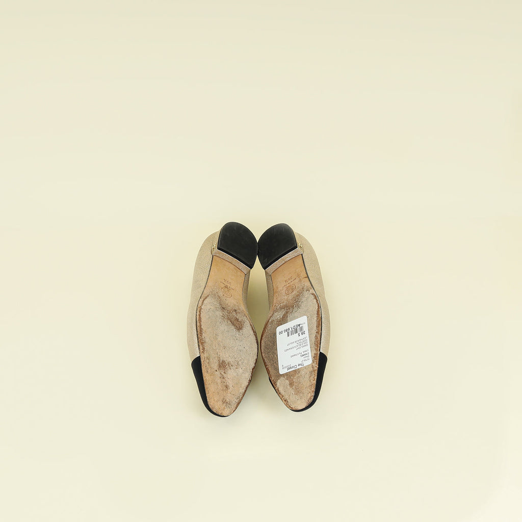 Chanel Bicolor CC Cap Toe Ballerina 39.5