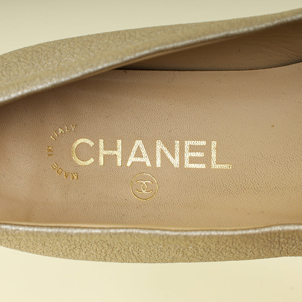 Chanel Bicolor CC Cap Toe Ballerina 39.5