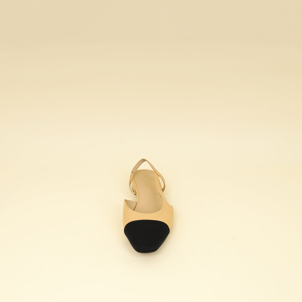 Chanel Bicolor Flat Slingback 39.5