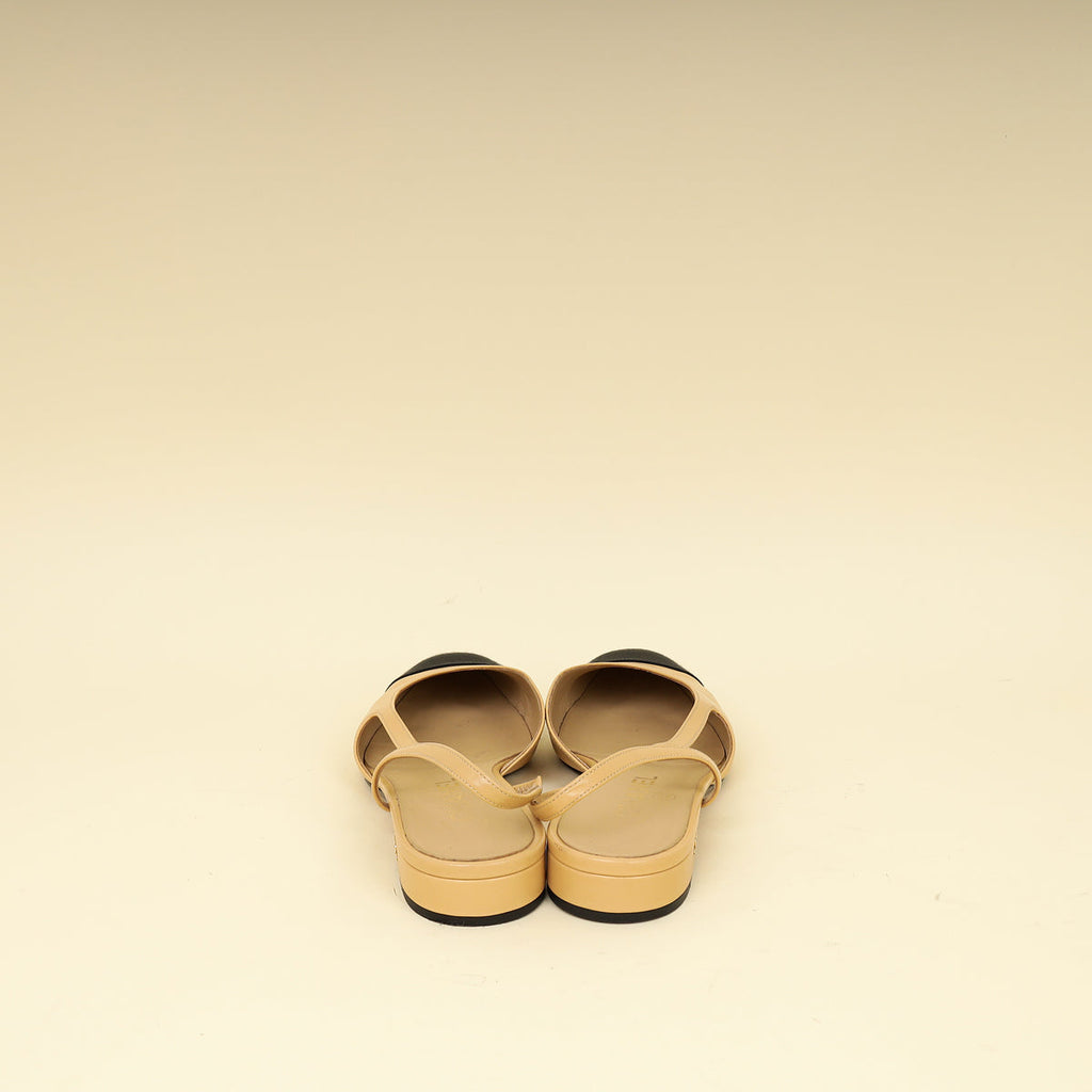 Chanel Bicolor Flat Slingback 39.5