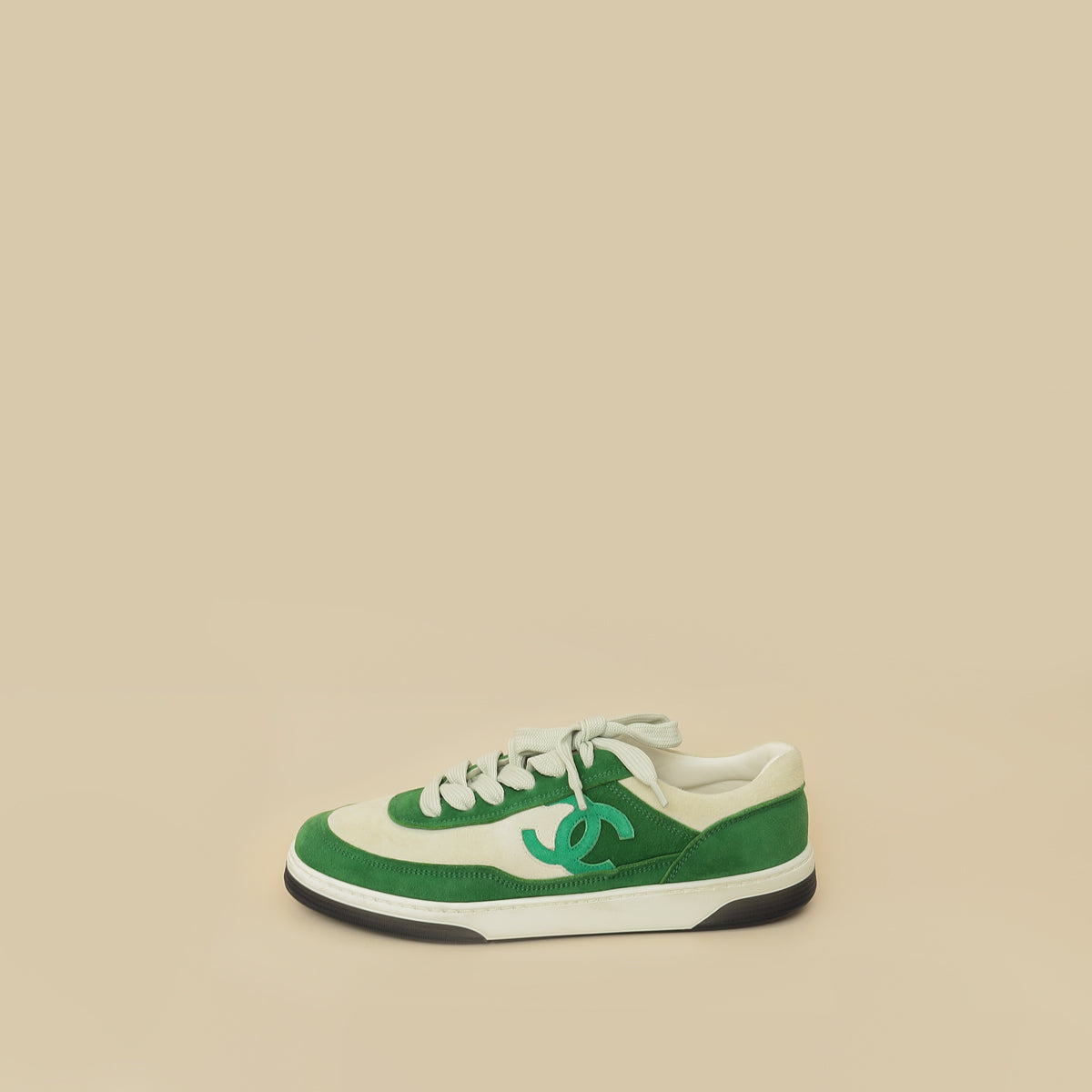 Chanel Bicolor CC Suede Trainer Sneaker 39.5