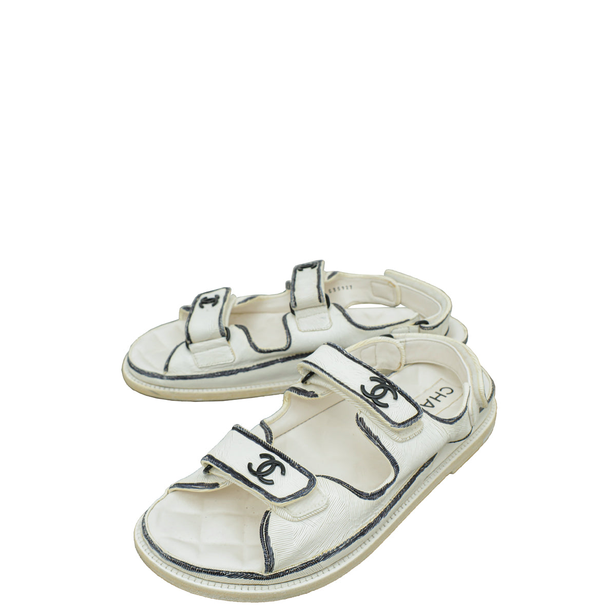 Chanel Bicolor Velcro CC Dad Sandals 39.5
