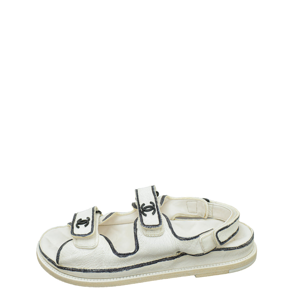 Chanel Bicolor Velcro CC Dad Sandals 39.5