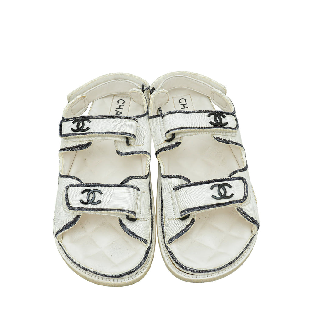 Chanel Bicolor Velcro CC Dad Sandals 39.5