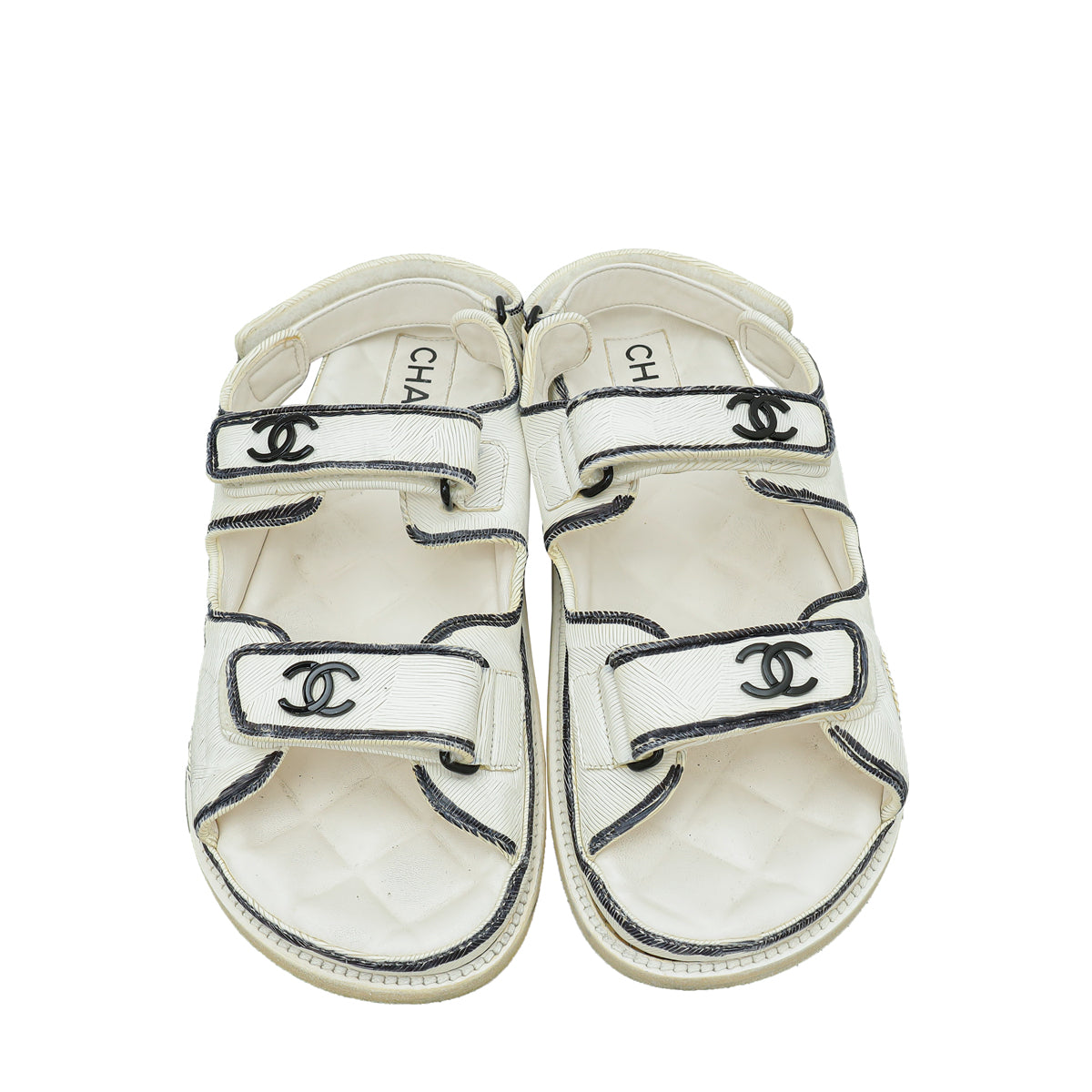 Chanel Bicolor Velcro CC Dad Sandals 39.5